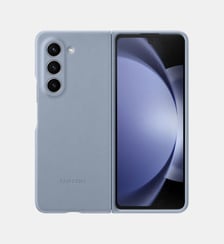 Coque Z Fold 5 Simili Cuir Bleu Samsung