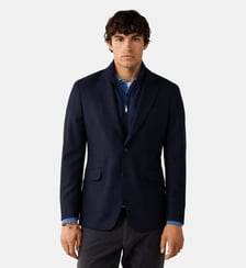 Blazer En Sergé De Laine Mélangée Avec Plastron Amovible Hackett London