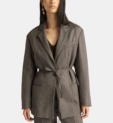 Finn veste en laine grisaille shetland Momonì