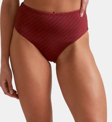 Bas de bikini taille haute Bordeaux Robin Collection