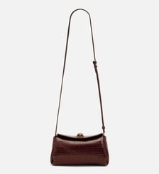 Mini Sac Carrousel unisexe en cuir de veau embossé crocodile AMI Paris