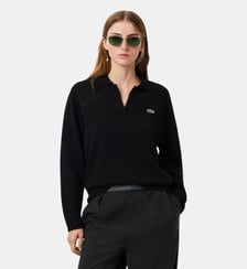 Pull col polo cachemire maille 3D Lacoste