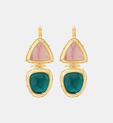 Boucles d'oreilles dormeuses   doré à l'or fin - Bysance Satellite