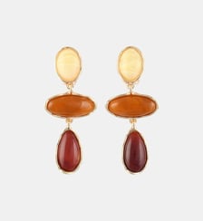 Boucles d'oreilles clips - cabochons marron Balaboosté