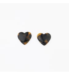 Boucles d'oreilles cœurs en résine écaille Balaboosté