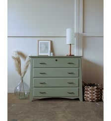 Commode en bois verte Garance N°552- Produit chiné Debongout