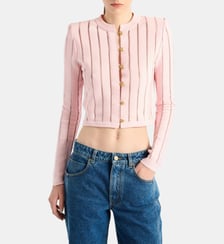 Cardigan court en maille Fléchage Balmain