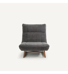 Fauteuil noyer et tissu velours côtelé AM.PM
