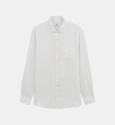 Chemise manches longues unie en lin Serge Blanco
