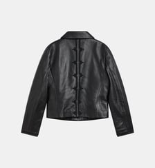 veste en cuir noir Agnès b.