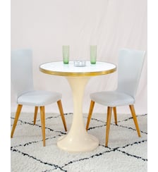 Table à manger bistrot en céramique Denise N°1372 - Produit chiné Debongout