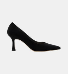 Rozo - Escarpins En Cuir Chèvre Velours Noir Parallèle