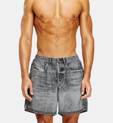 Short de bain avec imprimé trompe-l'œil denim Diesel