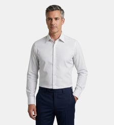 Chemise à rayures fines tennis bordeaux coupe cintrée Atelier Privé