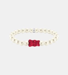 Bracelet de perles avec Ours d'or rouge Thomas Sabo