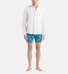 Chemise en lin et coton Turtle Monogram Jacquard Vilebrequin