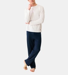 Ensemble pyjama haut bleu marine et pantalon gris en coton Le Slip Francais