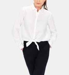 Chemise livie 100% lin à nouer - Motif uni - Coupe droite Caroll