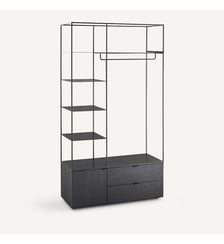 Dressing ouvert en métal fer et MDF plaqué orme ou laqué AM.PM