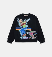 Sweat-shirt col rond avec imprimé skateur Marni