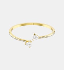 Bracelet-jonc Mesmera, Cœur, Doré à l’or 18 carats (750/1000) Swarovski