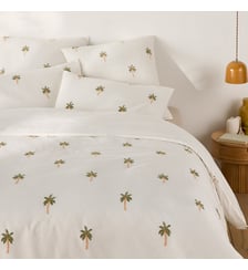 Housse de couette coton/lin lavé brodé La Redoute Interieurs