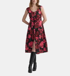 robe Clara en satin de coton imprimé fleurs rose Agnès b.
