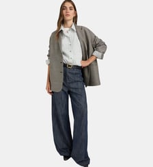 Pantalon 5 poches aoki en denim teint en fil Momonì