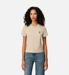 T-shirt Ami De Coeur Croppé En Coton AMI Paris