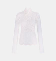 Top manches longues en dentelle col montant Rabanne
