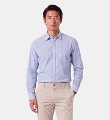 Chemise manches longues coton rayures Serge Blanco