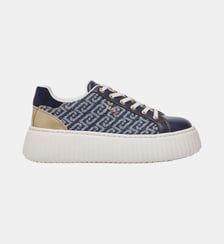 Sneakers à plateforme en denim monogramme Liu Jo