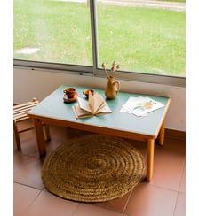 Table basse au plateau vert forêt Donna N°1606 - Produit chiné Debongout