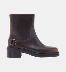 Bottines plates en cuir Maje