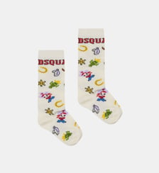 Chaussettes avec logo et motifs western Dsquared2