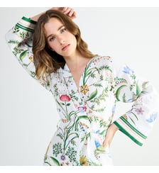 Kimono long col kimono en satin Laurence Tavernier