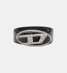 Ceinture en cuir avec boucle en cristal Diesel