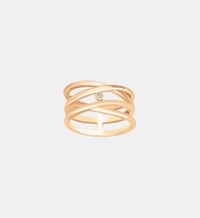 Grande bague croisée Harmonie | Infinie en Plaqué Or avec diamant blanc La Garçonne Diamant