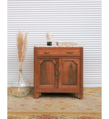 Buffet en noyer et marbre Gilbert N°1785- Produit chiné Debongout