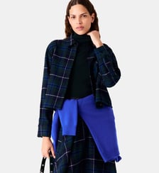 Chemise courte à carreaux Maje