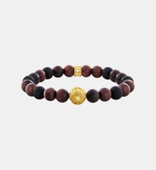 Bracelet doré en obsidienne et œil de tigre orné d’une Bead Thomas Sabo