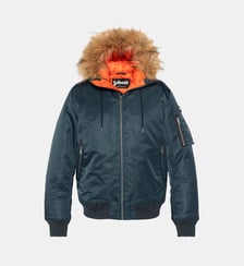 Bomber avec capuche effet fourrure Schott