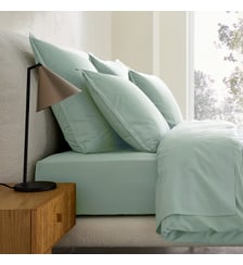 Taie d'oreiller en percale de coton lavé 120 fils AM.PM