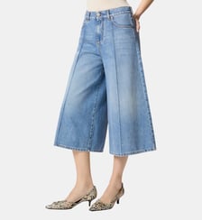 Bermuda wide leg en denim Pinko