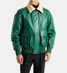 Bomber en cuir et shearling Balmain