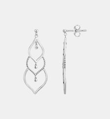 Boucles d'oreilles pendantes Épisode Indélébile | Andalouse en Argent avec diamant blanc La Garçonne Diamant
