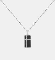 Collier mono-motif Cesar en Acier 316L avec diamant blanc Phebus