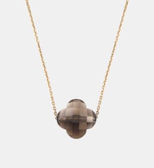 Collier, quartz fume, or jaune Morganne Bello