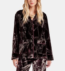 Chemise Pajama Shirt Bamboo Burgundy La DoubleJ