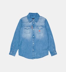 Chemise en denim avec logo Dsquared2